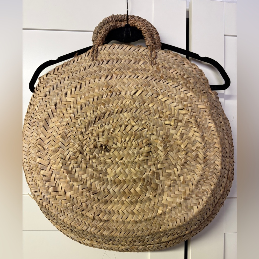 Natural Woven Straw Tote Bag